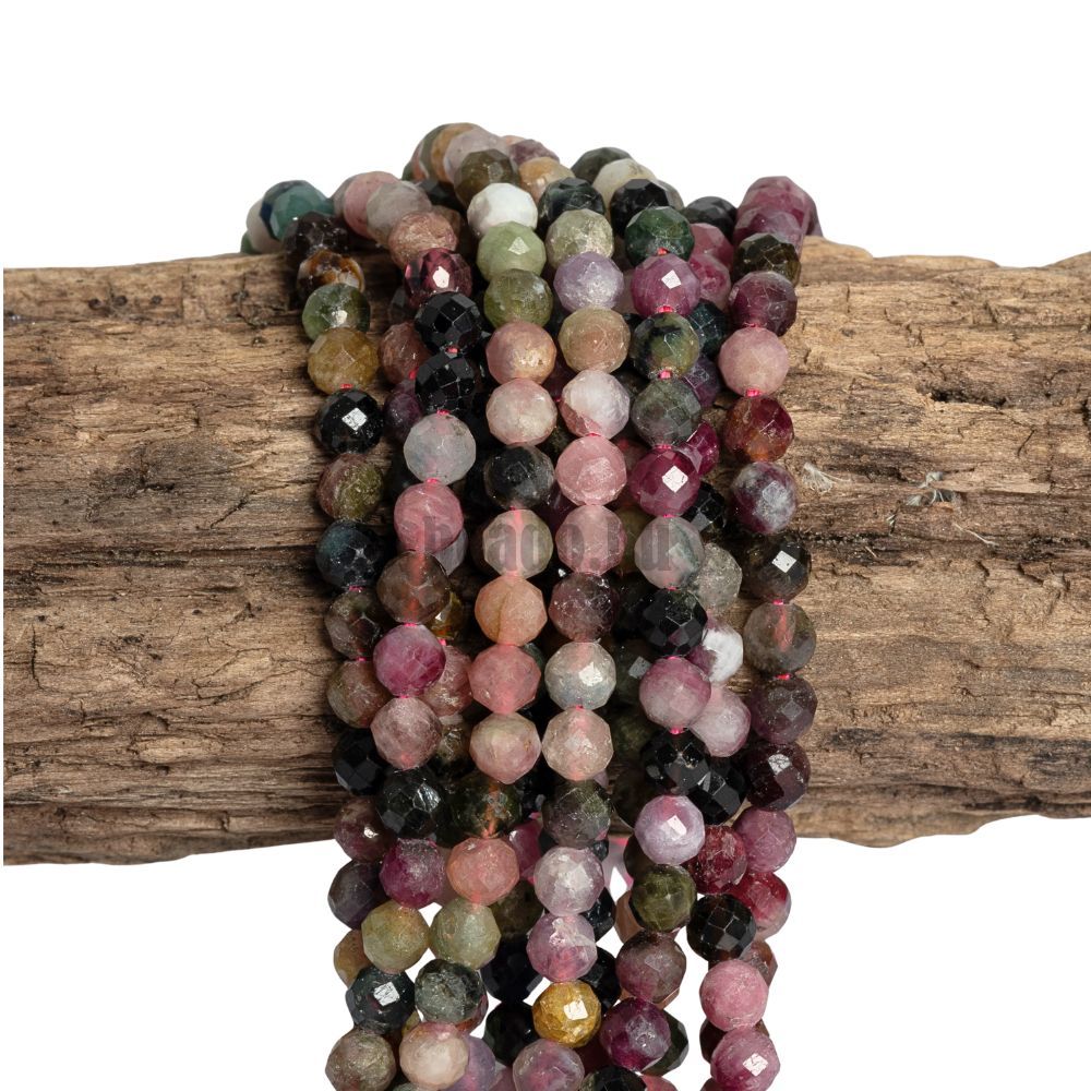 Turmalin kevert színek gyöngyök 4 mm csiszolt félhosszú zsinór Turmalin kevert színek gyöngyök 4 mm csiszolt félhosszú zsinór