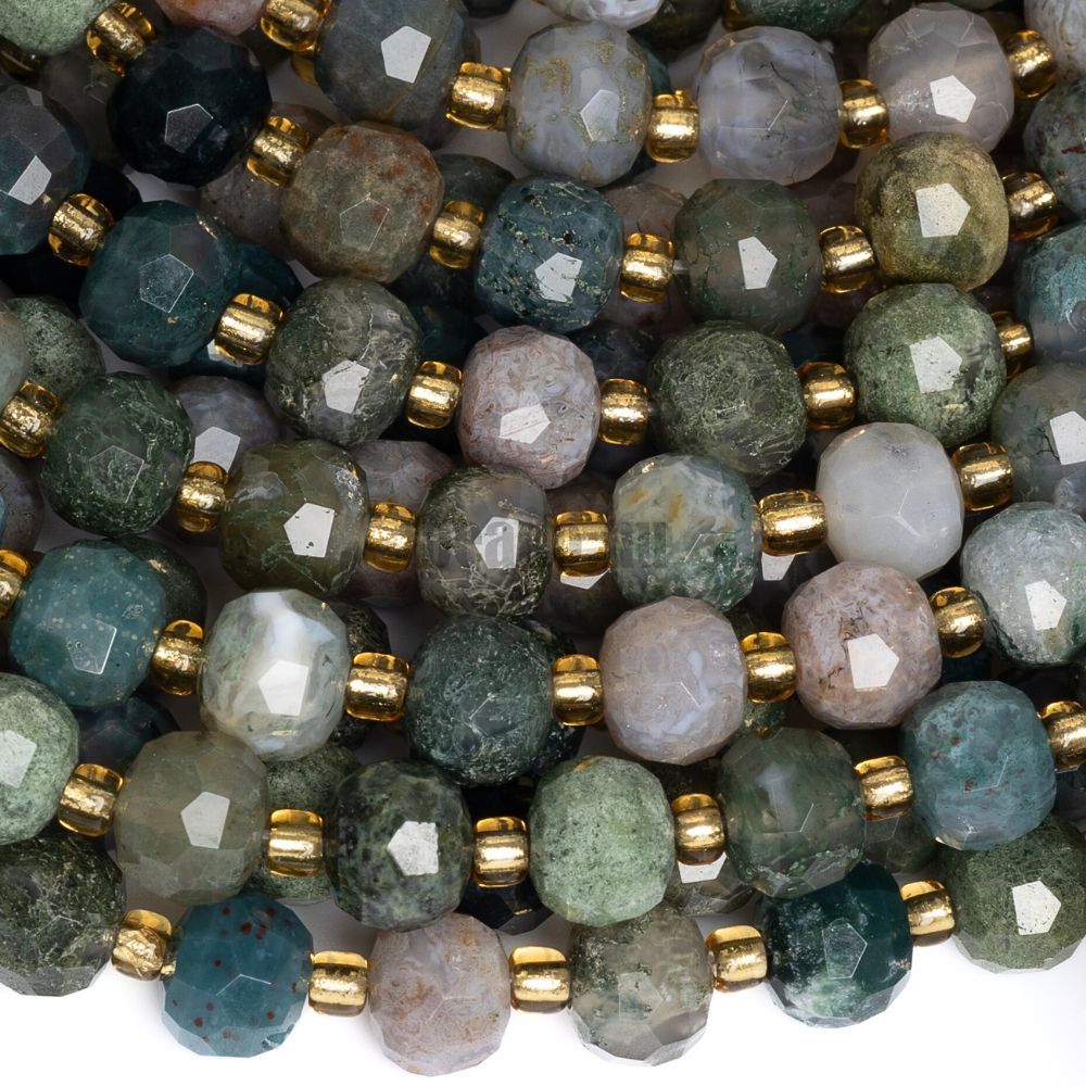 Indiai achát gyöngyök 6x8 mm fánk csiszolt félhosszú zsinór Indiai achát gyöngyök 6x8 mm fánk csiszolt félhosszú zsinór