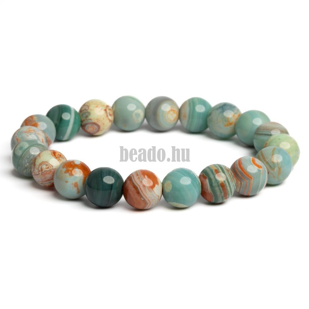 Mongólia zöld achát karkötő 10 mm Mongólia zöld achát karkötő 10 mm