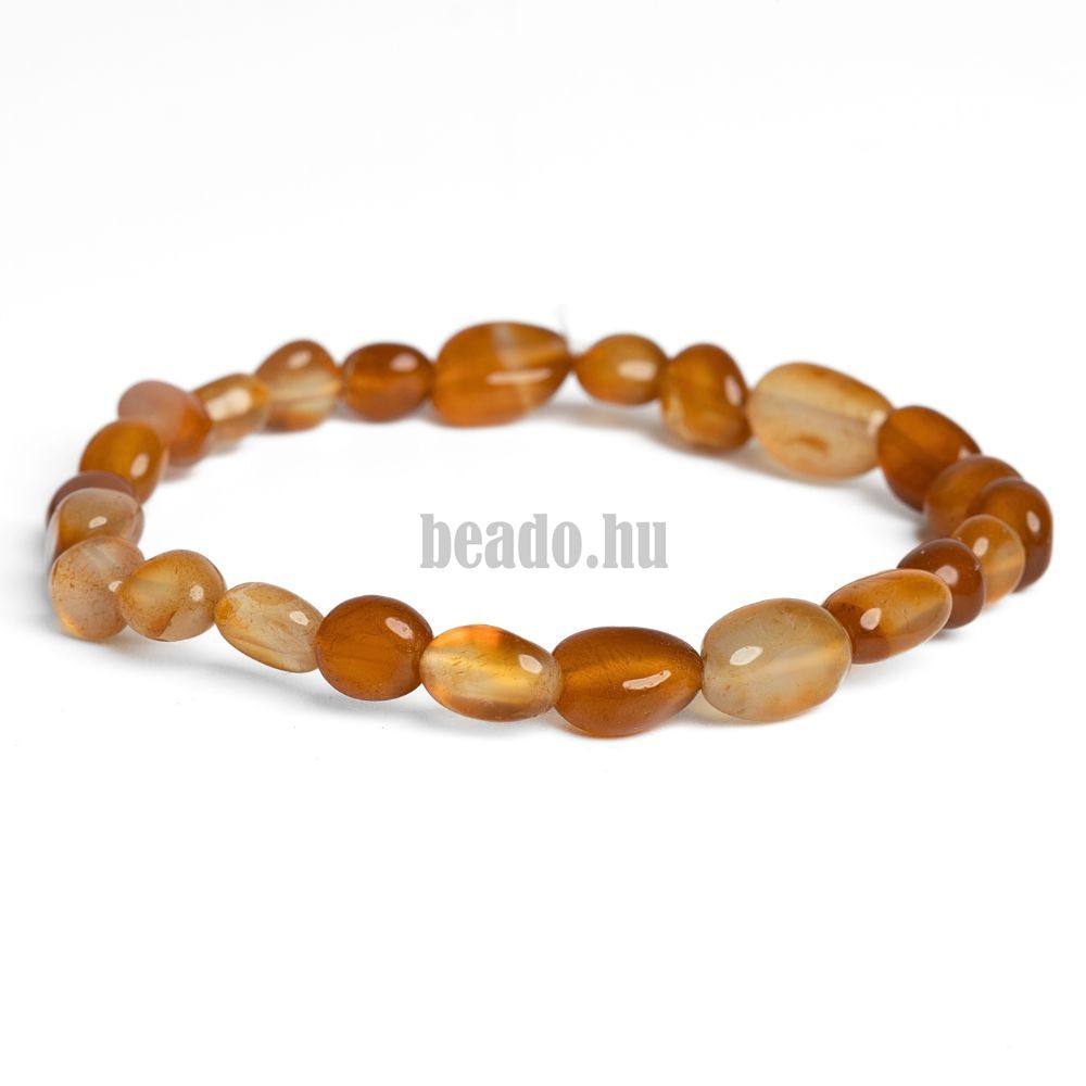 Karkötő karneol nuggetek 6x8 mm Karkötő karneol nuggetek 6x8 mm