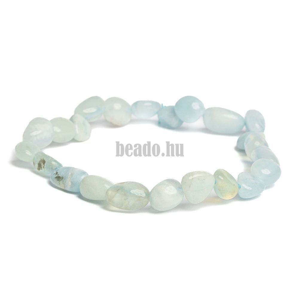 Karkötő akvamarin nugget 6x8 mm Karkötő akvamarin nugget 6x8 mm