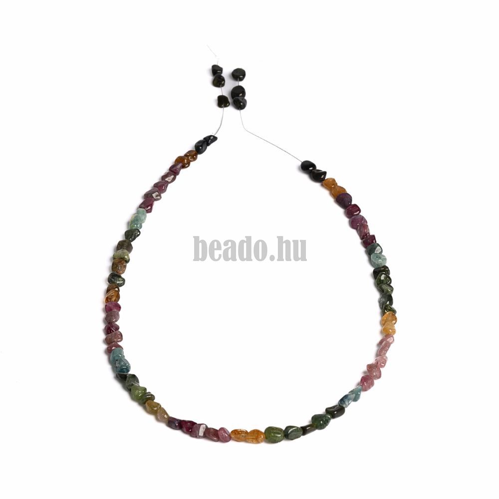Nyaklánc befejezetlen zsinór turmalin színkeverék nugget A minőség Nyaklánc befejezetlen zsinór turmalin színkeverék nugget A minőség