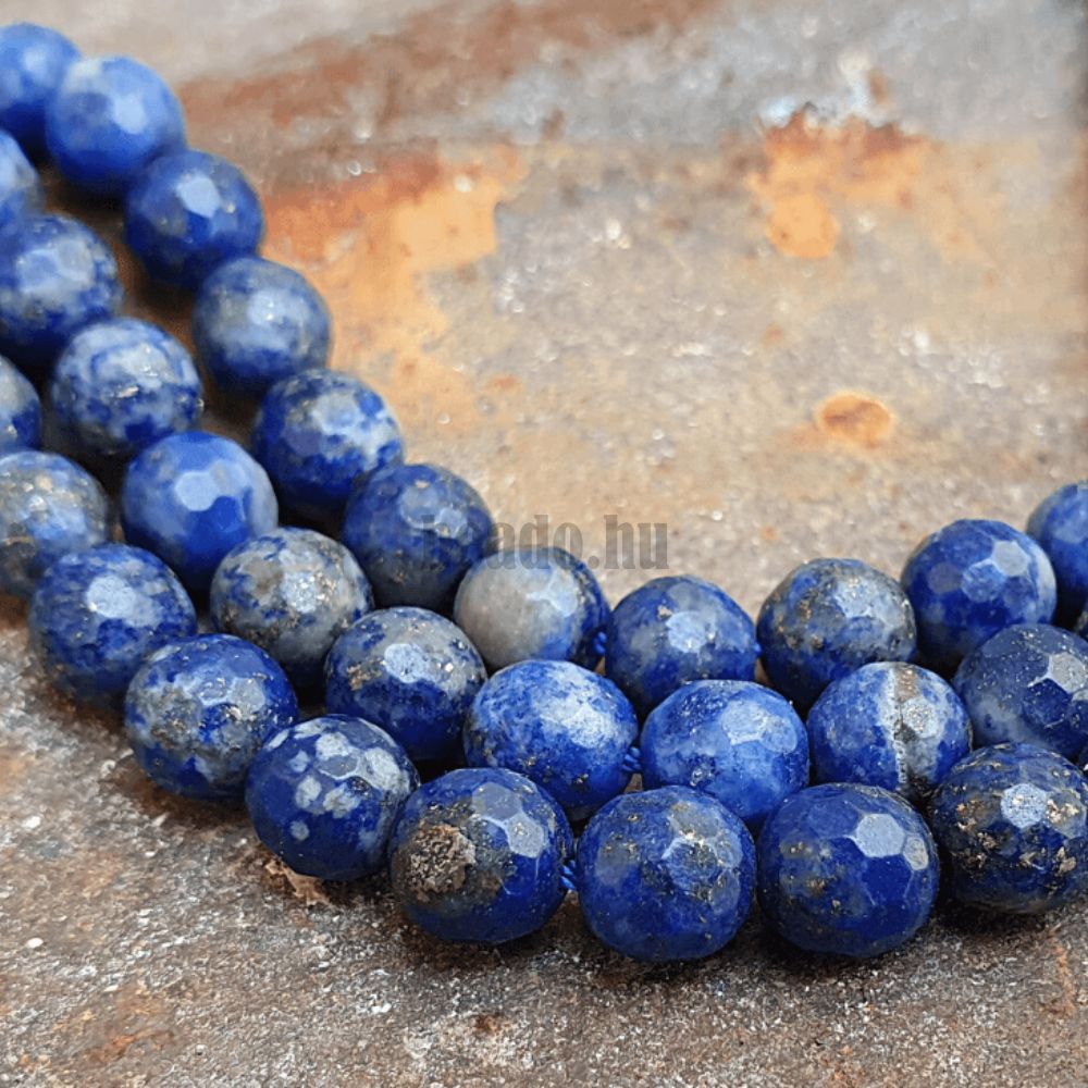 Lápisz lazuli gyöngyök 6 mm csiszolt zsinór