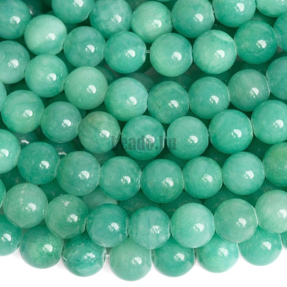 Jadeit mashan gyöngyök 8 mm türkiz zsinór Jadeit mashan gyöngyök 8 mm türkiz zsinór