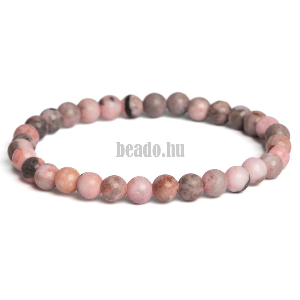 Karkötő zebra jáspis rózsaszín 6 mm Karkötő zebra jáspis rózsaszín 6 mm
