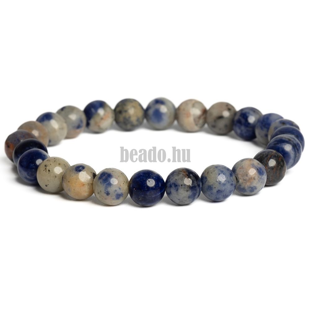 Karkötő szodalit 8 mm kékesfehér Karkötő szodalit 8 mm kékesfehér