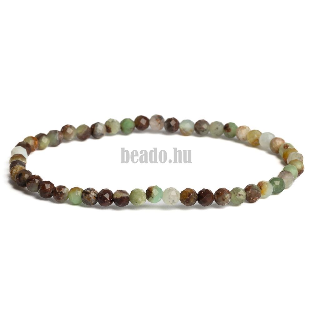 Karkötő krizopráz barnás zöld csiszolt 4 mm Karkötő krizopráz barnás zöld csiszolt 4 mm