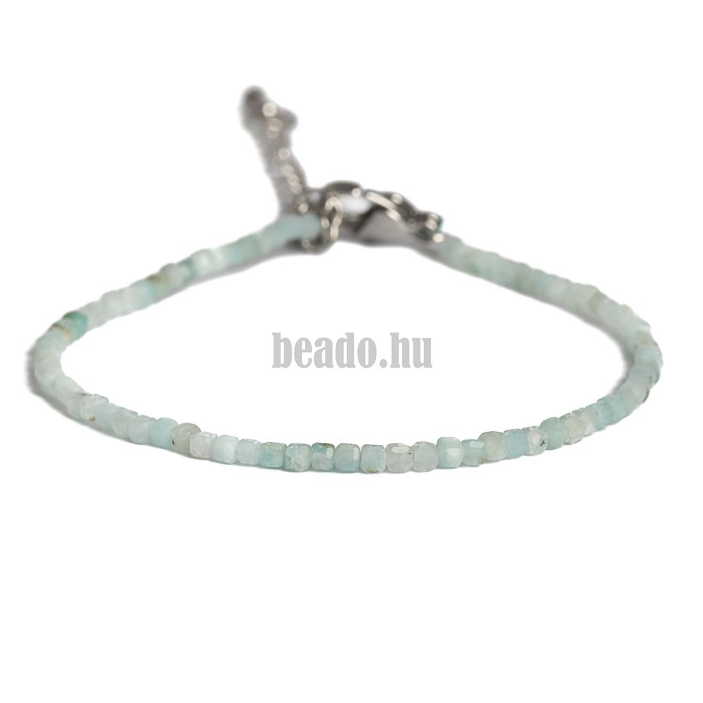 Karkötő amazonitból 2-3 mm minikockák Karkötő amazonitból 2-3 mm minikockák