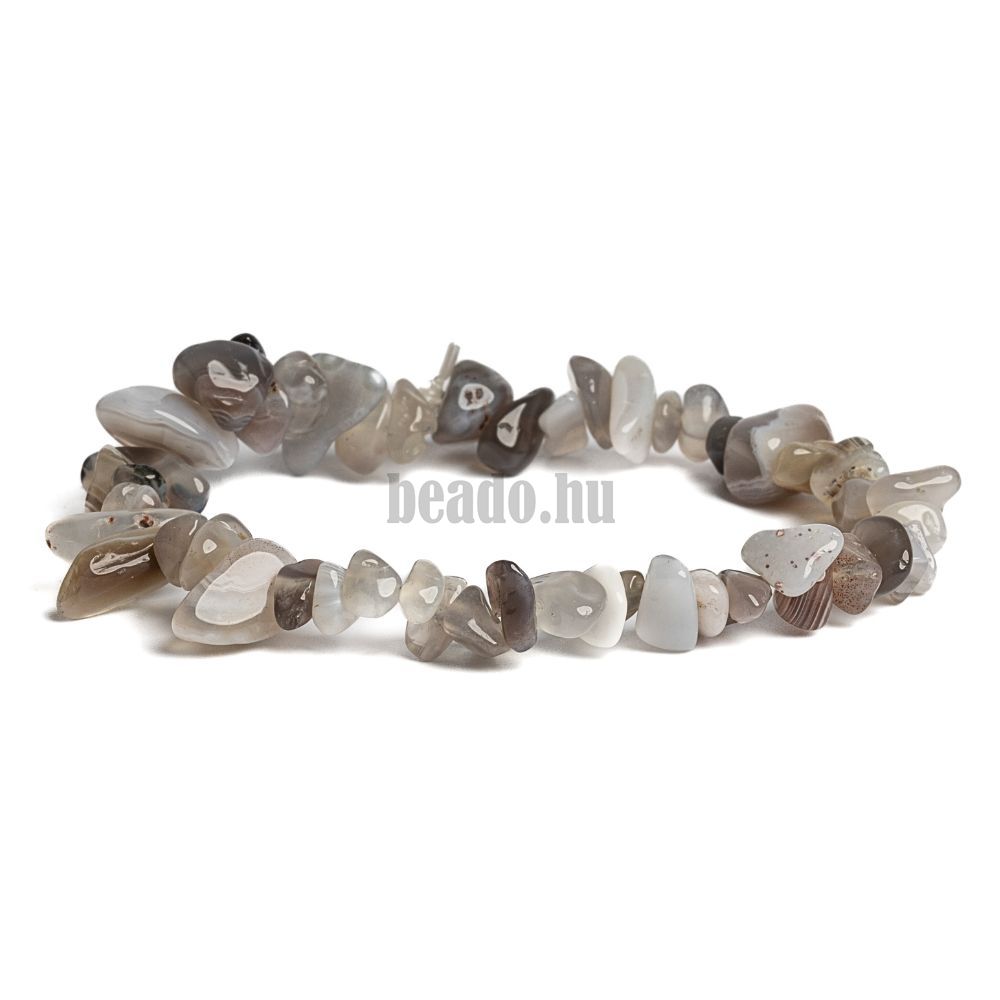 Karkötő Botswanai achát ásványtörmelék 4-9 mm Karkötő Botswanai achát ásványtörmelék 4-9 mm