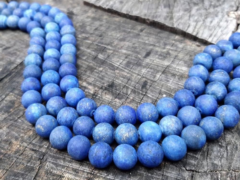 Lápisz lazuli színes gyöngyök 8 mm matt zsinór