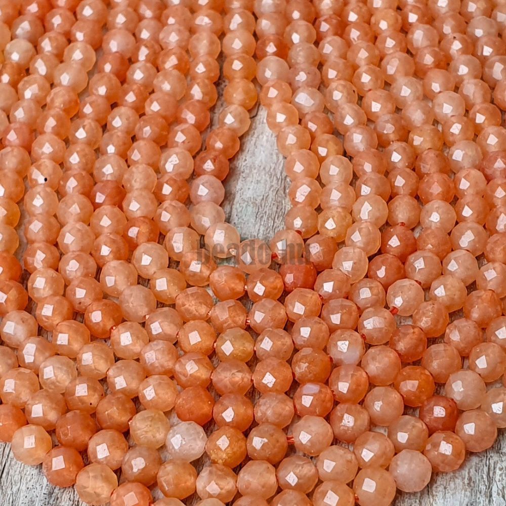 Aventurin narancsszínű gyöngyök 3,5 mm csiszolt zsinór