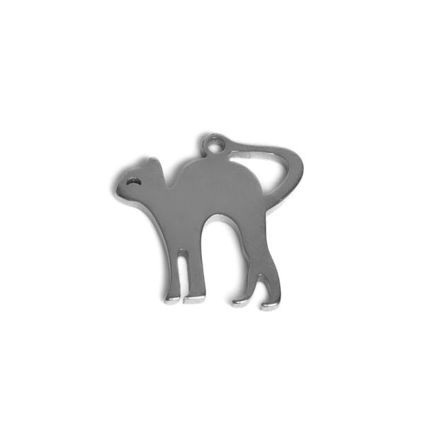 Macska med�l 12x12 mm �ez�st nemesac�l