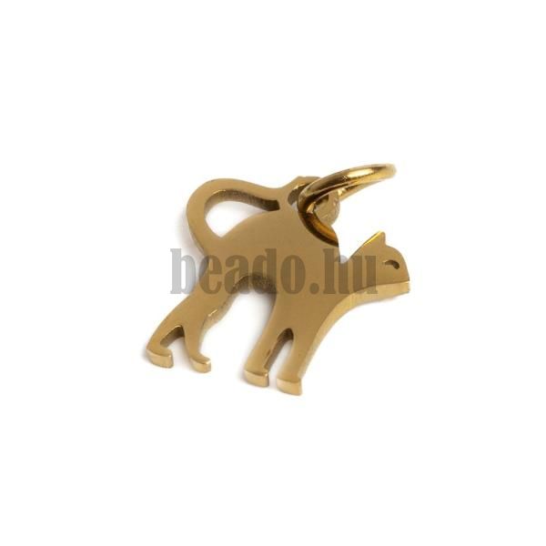 Macska medl 12x12 mm arany nemesacl