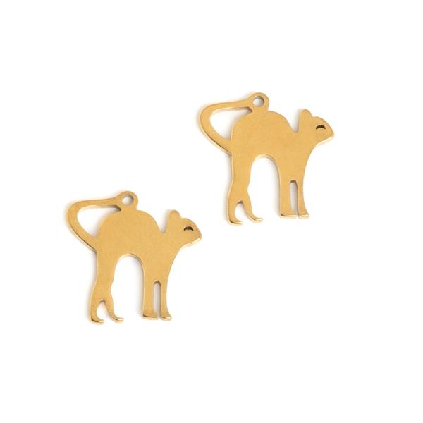 Macska med�l 12x12 mm arany nemesac�l