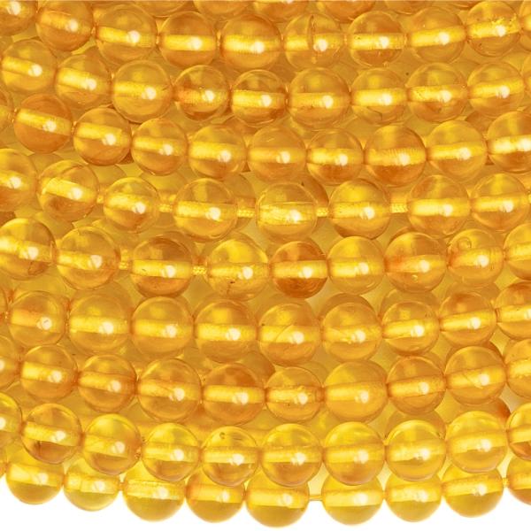 Borosty�n s�rga �tl�tsz� gy�ngy�k 4mm zsin�r