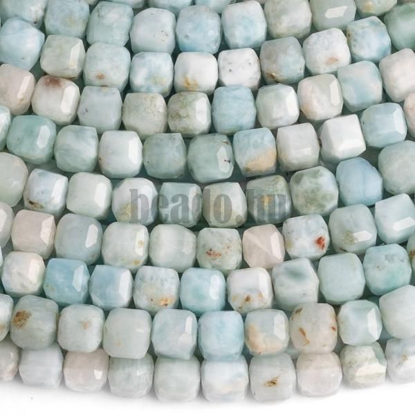 Larimar gyngyk 3,5 mm kockk csiszolt A minsg flhossz zsinr