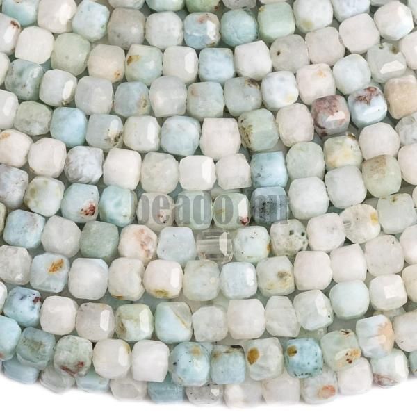 Larimar gyngyk 2,5 mm kockk csiszolt flhossz zsinr