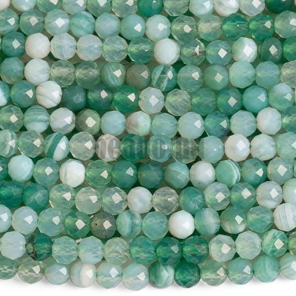 Szalagos acht zld gyngyk 3 mm csiszolt zsinr