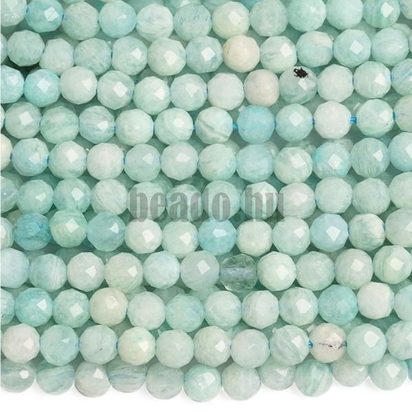 Amaz�nit gy�ngy�k 3 mm csiszolt zsin�r