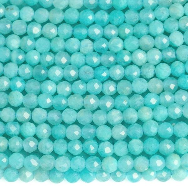 Amaz�nit gy�ngy�k 2,5 mm csiszolt zsin�r