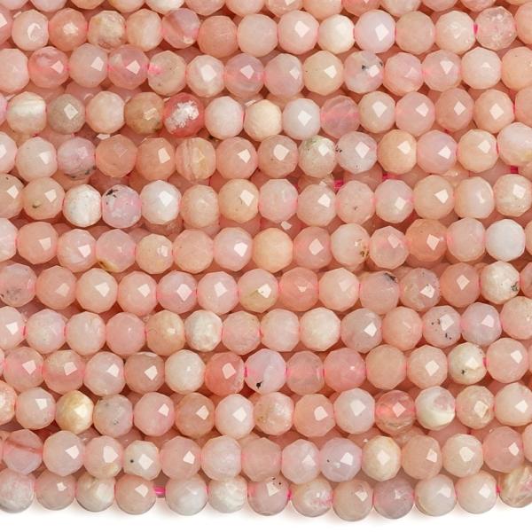 Op�l r�zsasz�n gy�ngy�k 2,5 mm csiszolt zsin�r