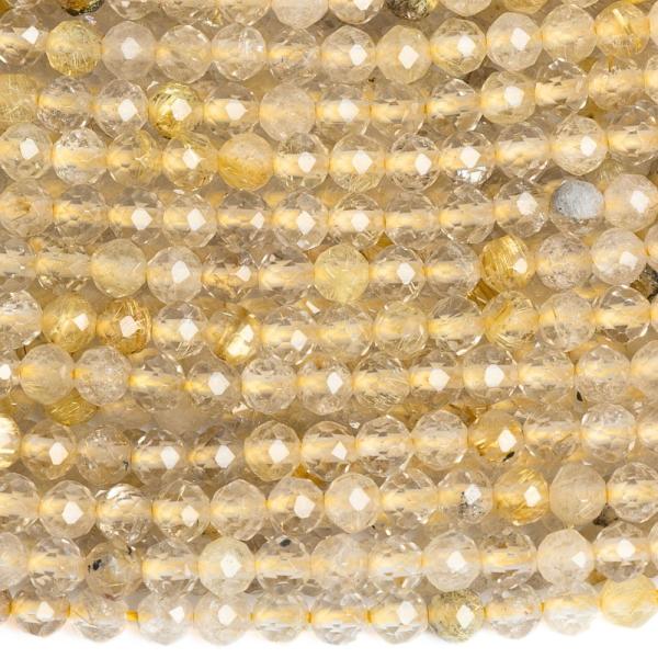 Krist�ly arany rutillal gy�ngy�k 3 mm csiszolt zsin�r