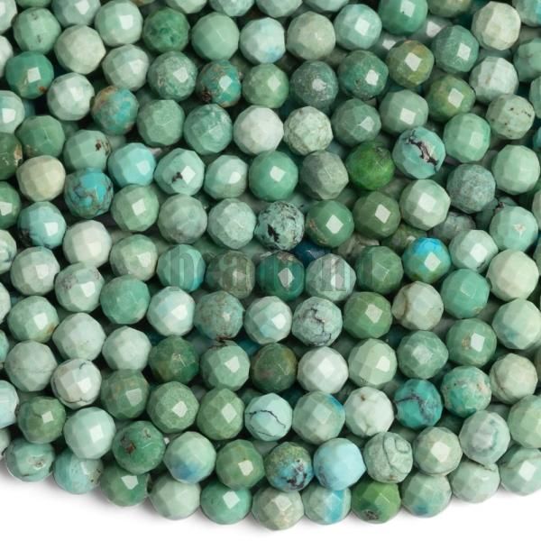 Trkiz termszetes gyngyk 3 mm csiszolt A minsg flhossz zsinr