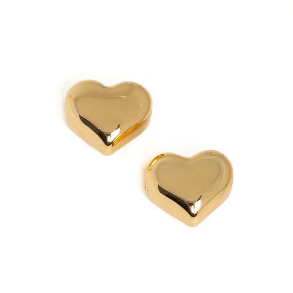 Sz�v gy�ngy v�zszintes furattal 11mm arany nemesac�l 2 db (ion plating)