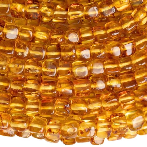 S�rga-narancs borosty�n �ttetsz� gy�ngy�k 5 mm szab�lytalan kock�k, f�z�r