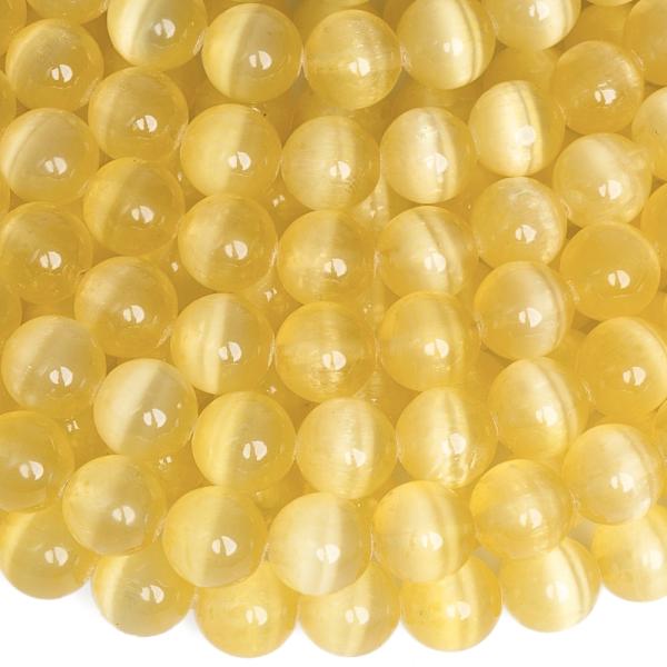 S�rga szelenit gy�ngy�k 8 mm f�lhossz� zsin�r