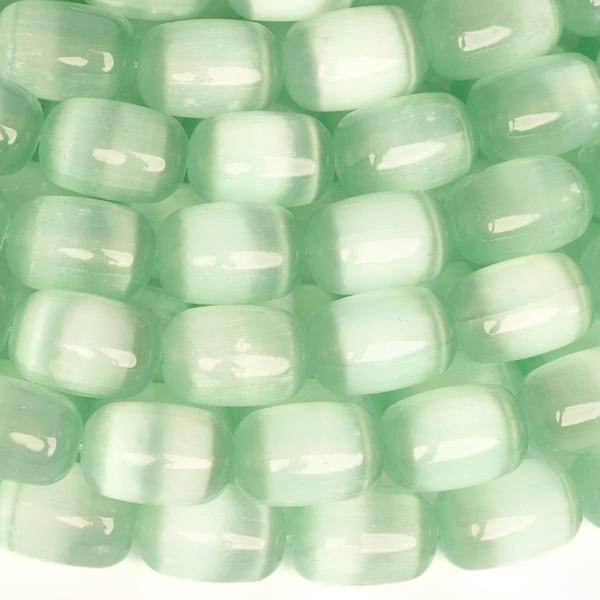 Vil�gosz�ld szelenit gy�ngy�k 8�12 mm hengerek f�lhossz� zsin�r