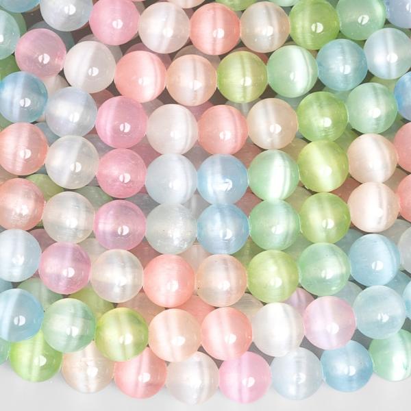 Pasztell sz�nkever�k szelenit gy�ngy�k 6 mm f�lhossz� zsin�r