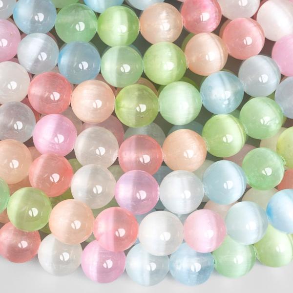 Pasztell sz�nkever�k szelenit gy�ngy�k 8 mm f�lhossz� zsin�r