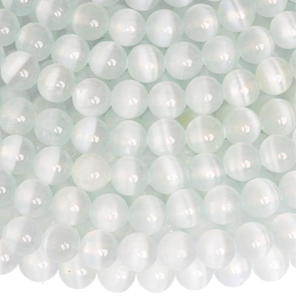 Vil�gosk�k szelenit gy�ngy�k 6 mm f�lhossz� zsin�r