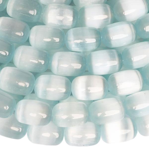 Vil�gosk�k szelenit gy�ngy�k 8�12 mm hengerek f�lhossz� zsin�r