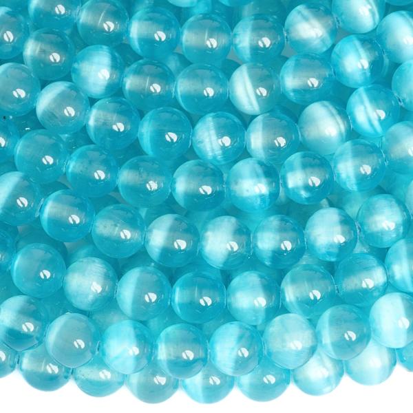 K�k szelenit gy�ngy�k 6 mm f�lhossz� zsin�r