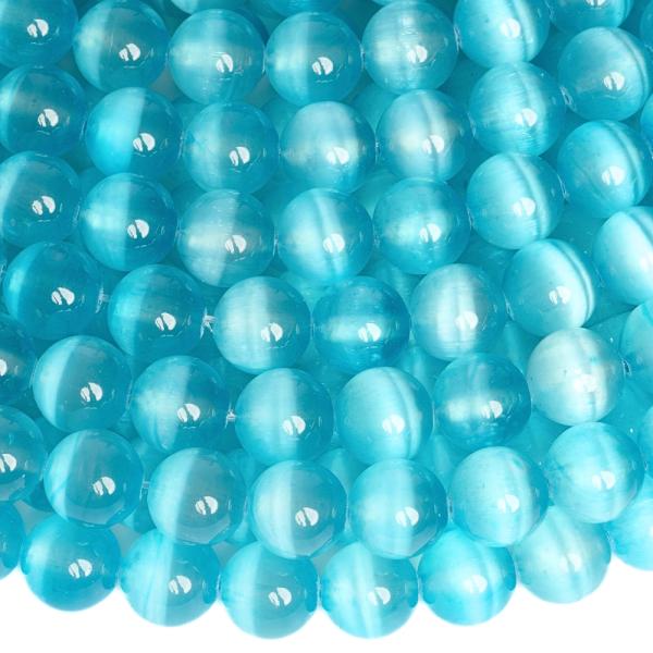 K�k szelenit gy�ngy�k 8 mm f�lhossz� zsin�r