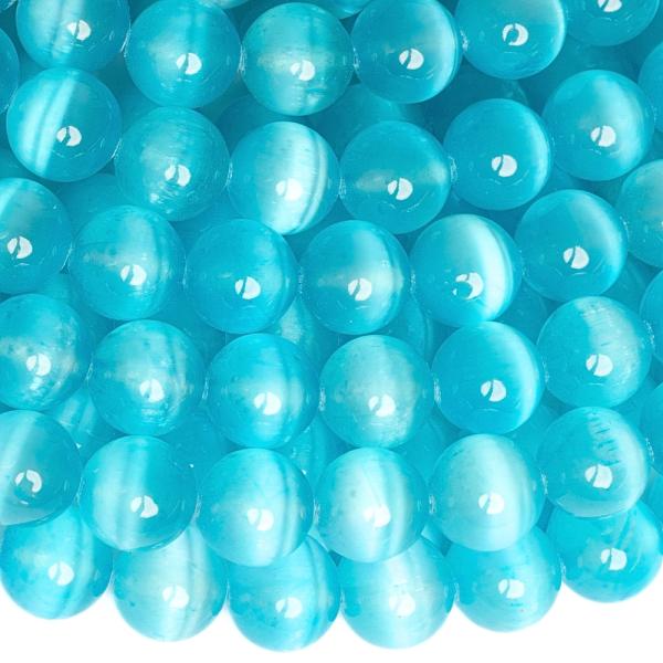 K�k szelenit gy�ngy�k 10 mm f�lhossz� zsin�r