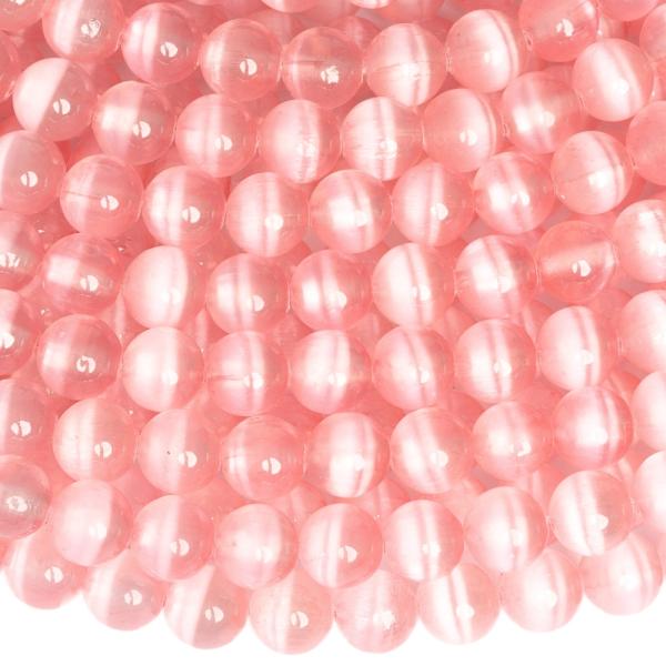 Vil�gos r�zsasz�n szelenit gy�ngy�k 6 mm f�lhossz� zsin�r