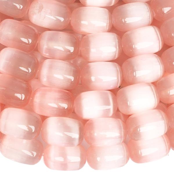 Vil�gos r�zsasz�n szelenit gy�ngy�k 8�12 mm hengerek f�lhossz� zsin�r