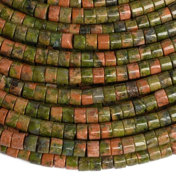 Unakit gy�ngy�k 2�3 mm rondell�k f�lhossz� zsin�r