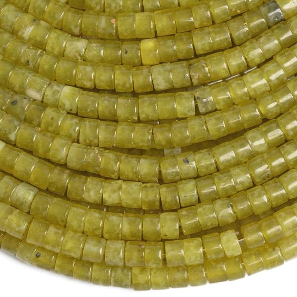 Vil�gosz�ld jadeit gy�ngy�k 2�3 mm rondell�k f�lhossz� zsin�r