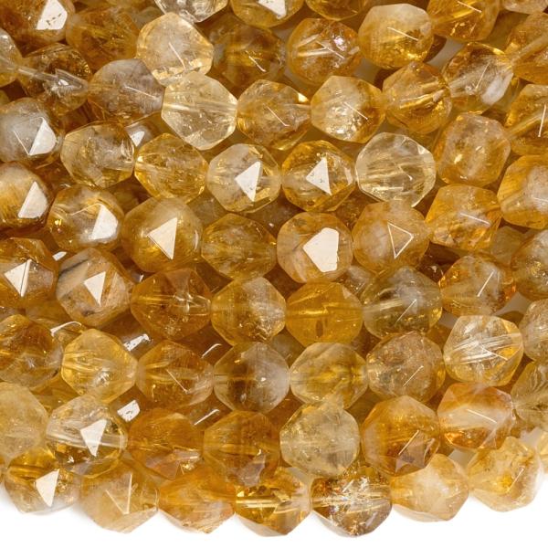 Citrin gy�ngy�k 6 mm bicone csiszol�s zsin�r