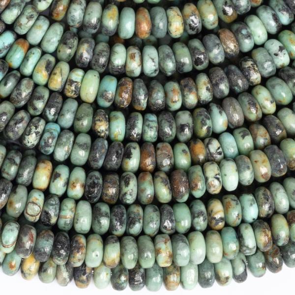 Afrikai t�rkiz gy�ngy�k 4x2mm keskeny rondell�k f�lhossz� zsin�r