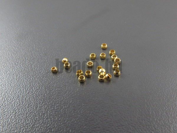 Nagy lyukú gyöngy 2x1, 2 mm arany 100 db