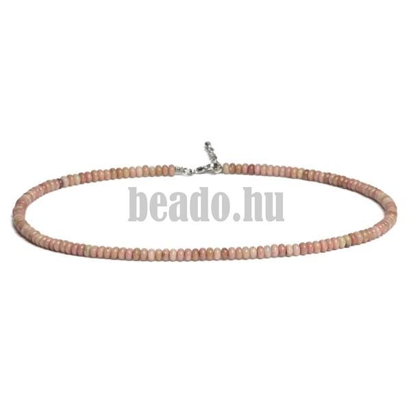 Choker nyaklnc rondell 4x2 mm rzsaszn rodonit