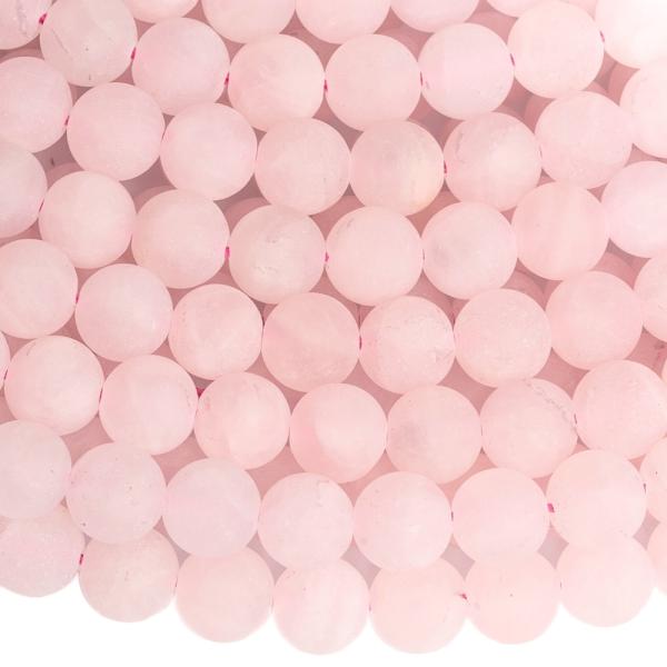 R�zsakvarc gy�ngy�k 8,5 mm matt zsin�r