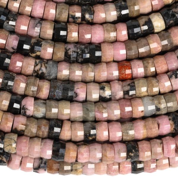 Rodonit sz�nmix gy�ngy�k 4x2,5mm heishi csiszolt f�lhossz� zsin�r
