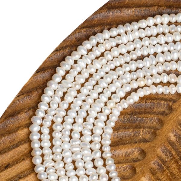 Teny�sztett gy�ngy gy�ngy�k 4x3 mm zsin�r