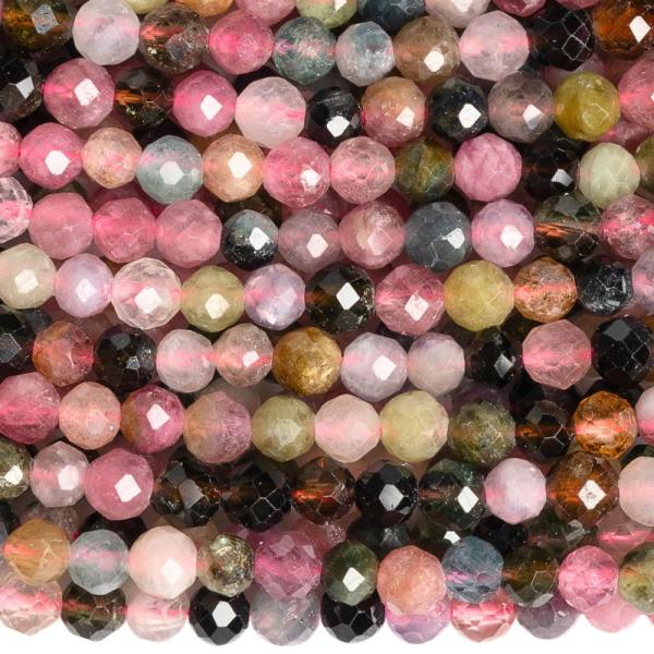 Turmalin sz�nes mix gy�ngy�k 3 mm csiszolt zsin�r